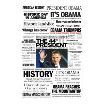 Obama: The 44th President Headline Collage Poster posters by democrattotheend Obama: The 44th President Headline Collage Poster posters