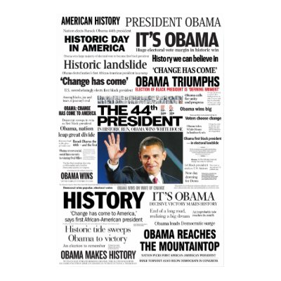 Obama: The 44th President Headline Collage Poster by democrattotheend