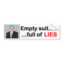 Obama, the EMPTY SUIT bumper sticker