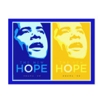 Obama - The New Hope Blue & Gold Postcard by cpope929 Obama - The New Hope Blue & Gold Postcard