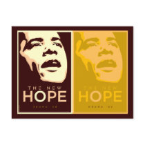 Obama - The New Hope Brown & Gold Postcard by cpope929 Obama - The New Hope Brown & Gold Postcard