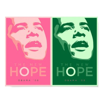 Obama - The New Hope Pink & Green Poster by cpope929