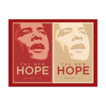Obama "The New Hope" Red & Tan Postcard
