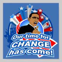 Obama "Time for CHANGE" blue Poster posters