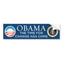 Obama - Time For Change Has Come Bumper Sticker bumper stickers by monkeyclown Obama - Time For Change Has Come Bumper Sticker bumper stickers
