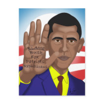 Obama: Handel in seinem Teleprompter? postkarten by ObamaWatch Obama: Handel in seinem Teleprompter? postkarten
