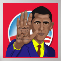 Obama Trades in Teleprompter Posters
