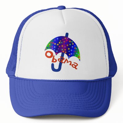 Obama Umbrella Inaguration Memento Mesh Hat by orsobear