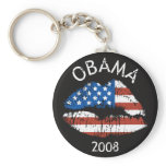 OBAMA US Flag Lips Keychain 89226