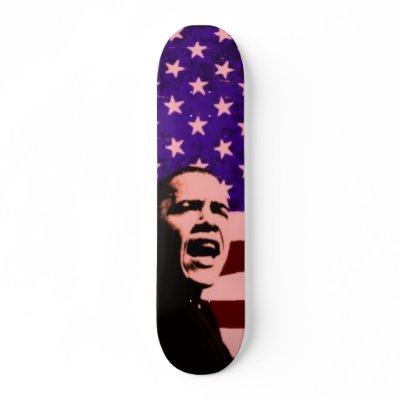 Obama US Flag Skateboard Deck by elfyboy