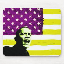 Obama US Flag Yellow Mousepad