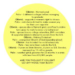 OBAMA v. PALIN Round Sticker