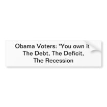 Obama Voters: "You Own it" Bumper Stickers