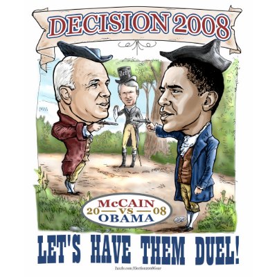 Obama vs McCain Duel o2008 Tee Shirt by Election2008Gear