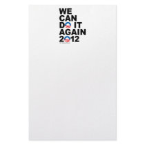 Obama: We Can Do It Again Stationery Design