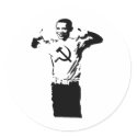 Obama wearing Commie t-shirt stickers