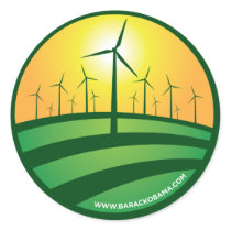Obama Winds of Change 3x3 Round Sticker by stoddard06 Obama Winds of Change 3x3 Round Sticker