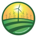 Obama Winds of Change 4x4 Round Sticker by stoddard06 Obama Winds of Change 4x4 Round Sticker