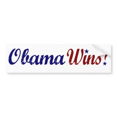 Obama Wins 2008 Bumper Stickers by worldsfair