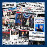 Obama Wins 2012 Front Page Newspaper Collage posters