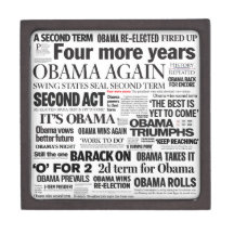 Obama Wins 2012 Headline Collage Gift Box Premium Jewelry Box