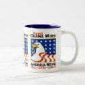 OBAMA WINS AMERICA WINS! mugs