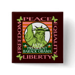 OBAMA WINS! - PINBACK BUTTON