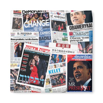 Obama Wins - International Headlines Magnet by democrattotheend