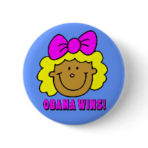 OBAMA WINS KIDS BUTTON by OBAMAWINS OBAMA WINS KIDS BUTTON