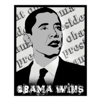 obama wins poster posters