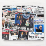 Obama Wins Re-Election Front Page Collage mousepads