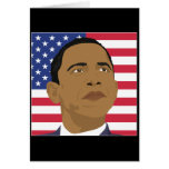 Obama with American Flag Greeting Card