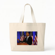 Obama-With Flags Canvas Bags