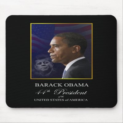 Barack Obama with JFK Collector's Edition Mousepad