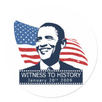 Obama Witness To History Round Stickers