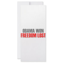 Obama Won Freedom Lost rack cards by republicanmom Obama Won Freedom Lost rack cards