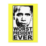 Obama Worst President Ever Post Card