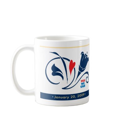 Obama - YES WE CAN, Love Blossoms 1-20-09 Mug by NowPower