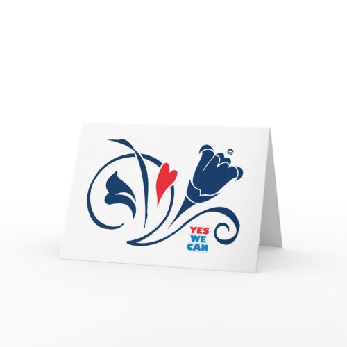 Obama - Yes We Can, Love Blossoms Greeting Cards card