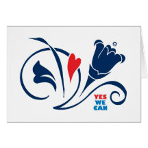 Obama - Yes We Can, Love Blossoms Greeting Cards