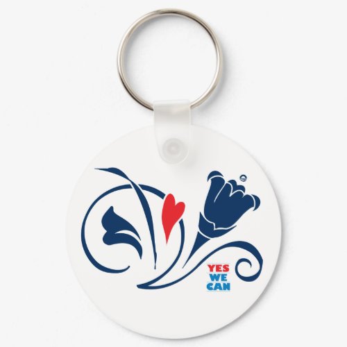 Obama - Yes We Can, Love Blossoms Keychain keychain