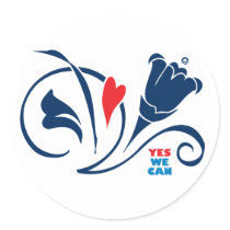Obama - Yes We Can, Love Blossoms Stickers by NowPower Obama - Yes We Can, Love Blossoms Stickers