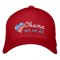 Obama, yes we did embroidered baseball cap