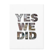 Obama: Yes We Did Newspaper Collage postcards