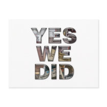 Obama: Yes We Did Newspaper Collage postcards