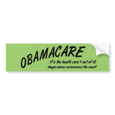 Funny Political Bumper Sticker on Obamacare Anti Obama Funny Bumper Sticker P128992529384370634en8ys 400