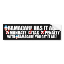 ObamaCare: Mandate Tax Penalty Bumper Sticker