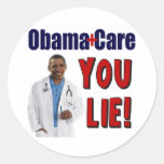 ObamaCare: "You Lie!" Round Sticker