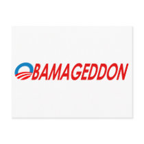 Obamageddon black Red Post Card