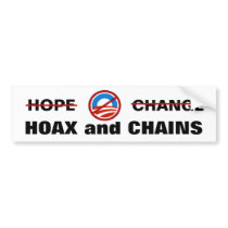 Obama's Hoax and Chains bumper stickers